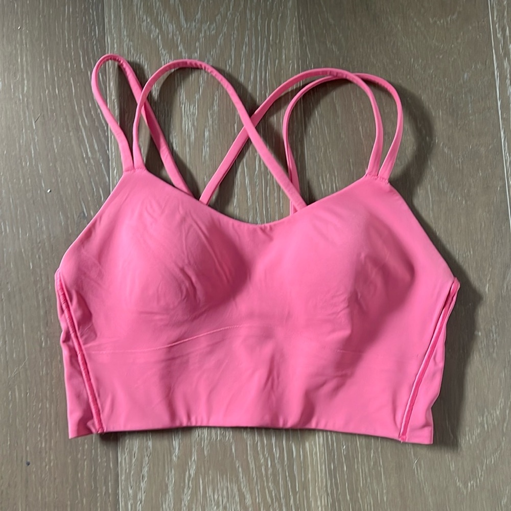 Lululemon pink sports bra like a cloud